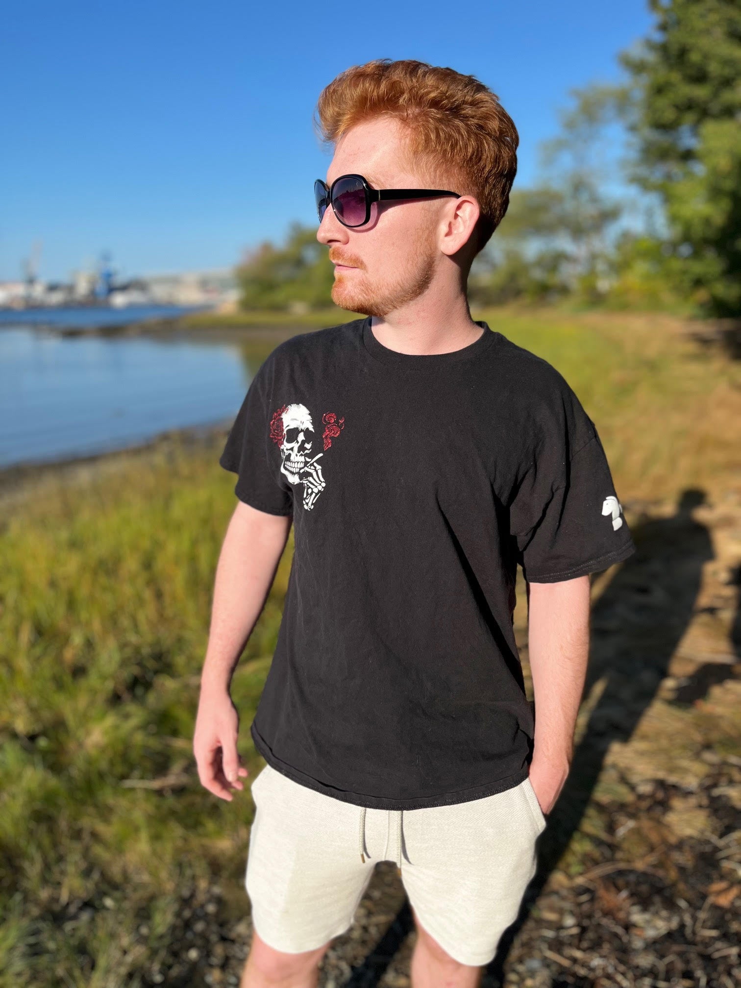 Smoking Skeleton Stock Tee